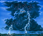 Artwork of different types of lightning
