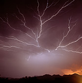 Intra-cloud lightning at night,over Phoenix,USA