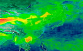 Asian dust storm,satellite image