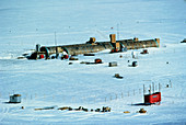 Aerial photo of Halley Station base,Antarctica