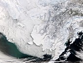 Bering Sea ice,satellite image