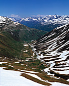 Garschen glaciated valley with Furkaruess river