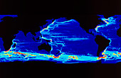 Computer model of global ocean currents