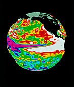 Earth graphics of sea height during El Nino,1997