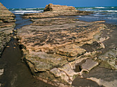Coastal erosion of mudstone in Ecuador