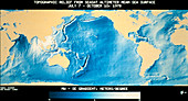 Topographic relief map of World's ocean surface