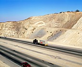 Road cutting through the San Andreas fault