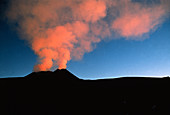 Volcanic gas eruption