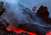 Volcanologist on Mount Etna