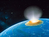 Artwork showing Chicxulub impact event