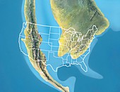North America,Mid Cretaceous period