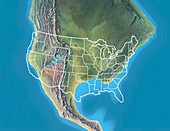 North America,Early Tertiary period