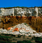 Cliffs at Hunstanton showing 3 layers of rock