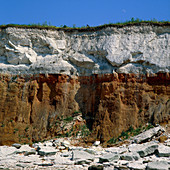 Rock strata in cliff,England