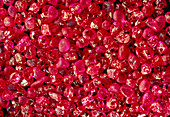Rubies panned from river gravels