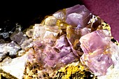 Purple fluorite crystals