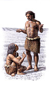 Neanderthal woman and man