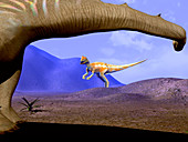 Allosaurus and Diplodocus
