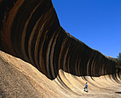 Wave rock formed by sandstone erosion,Australia