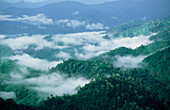 View over a mountain range in Colombia