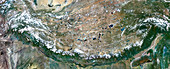 Himalaya mountain range,satellite image