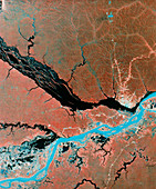 Landsat image of confluence of Amazon & Rio Negro