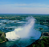 Aerial view of the Niagara Falls,Canada/US border
