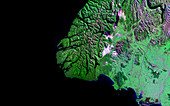 Fiordland,New Zealand,satellite image