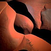 Aerial view of sand dunes in the Namib Desert