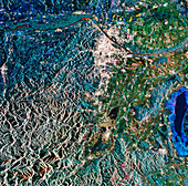 Coloured radar satellite image of Vienna,Austria