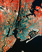 Landsat infrared image of New York City