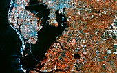 Infrared satellite image of Tampa & St Petersburg