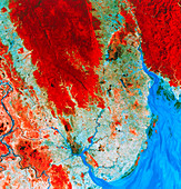 Infrared satellite image of Rangoon,Burma