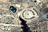 Smoke plume over Baghdad