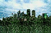 Digital city,computer artwork