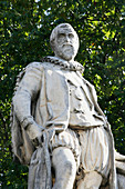 Stone statue damaged by acid rain