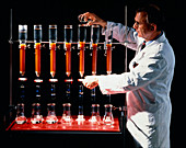 Scientist analysing water pollution in laboratory
