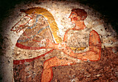 Fresco from a knight's tomb,Italy