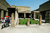 Schoolchildren visiting Roman arcades