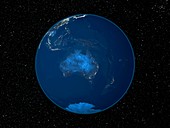 Australia at night,satellite image