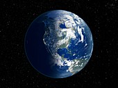 North America,night-day satellite image