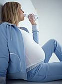 Pregnant woman after exercise