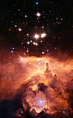 Star cluster Pismis 24 above NGC 6357