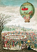 Early hot air balloon flight,1784