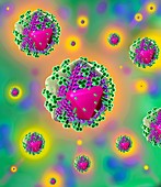 HIV virus particles,artwork