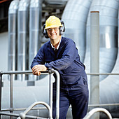 Worker in a power station