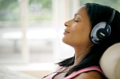 Woman listening to music