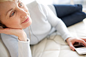 Woman listening to music