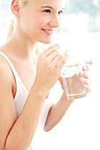 Woman drinking water