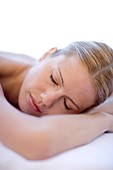 Woman relaxing at a spa